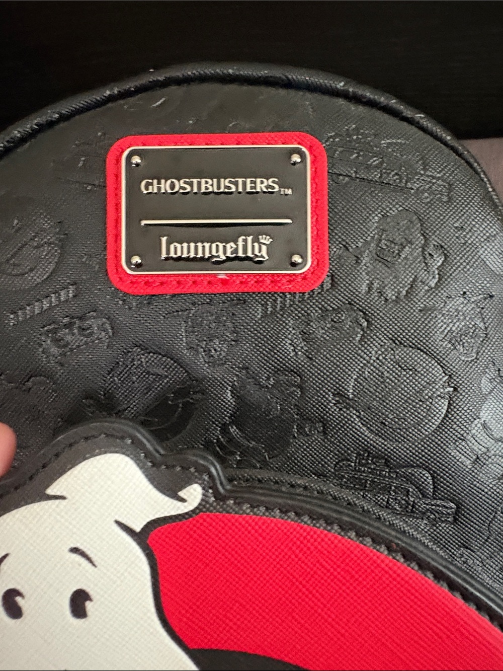 Loungefly Black Mini Backpack with Red Ghostbusters Logo with matching wallet - Picture 2 of 7
